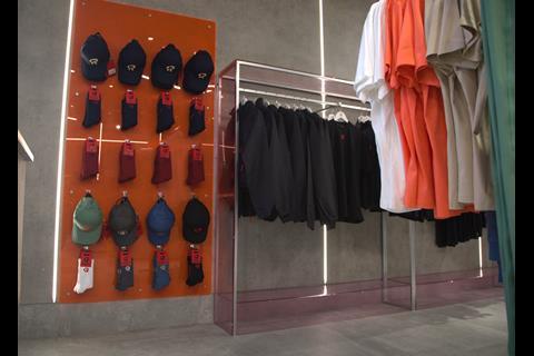 Interior of Red Run store, Liverpool One, showing products on display